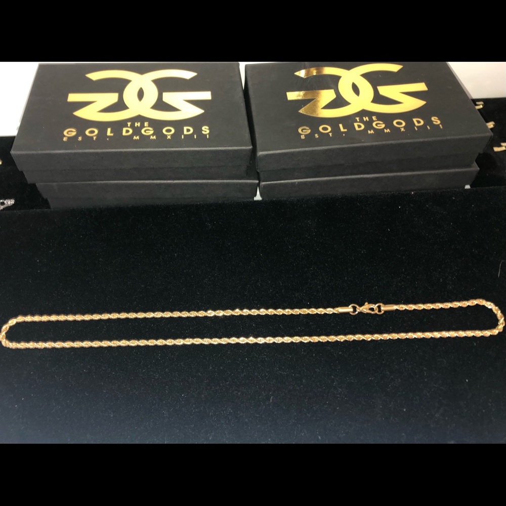 22 in. Gold Rope Chain Stainless Steel